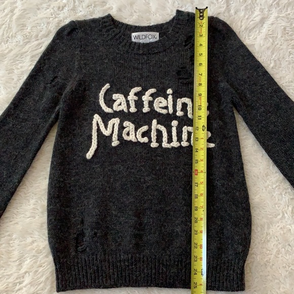 Wildfox caffeine machine sweater knit destroyed - Picture 13 of 15
